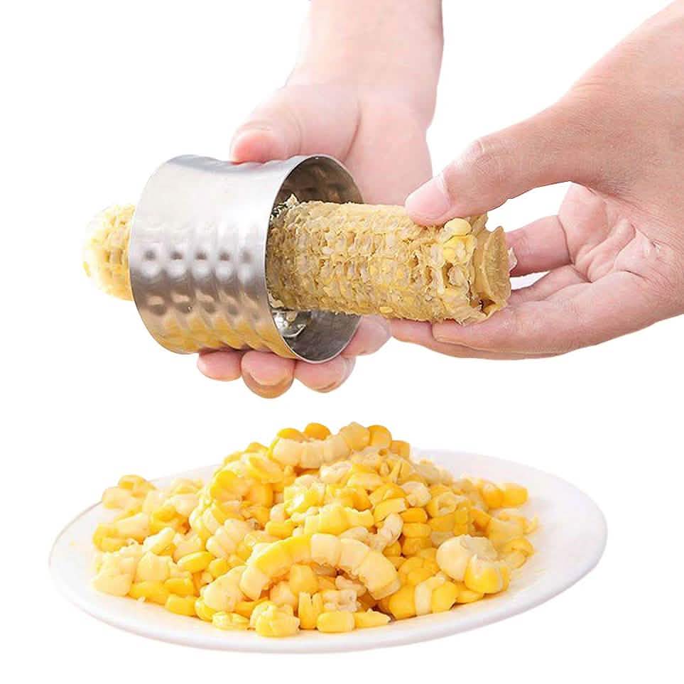 Quick Corn Cob Stainless Steel Cutter And Peeling Ring Kitchen Tools & Gadgets - Tophatter Daily Deals