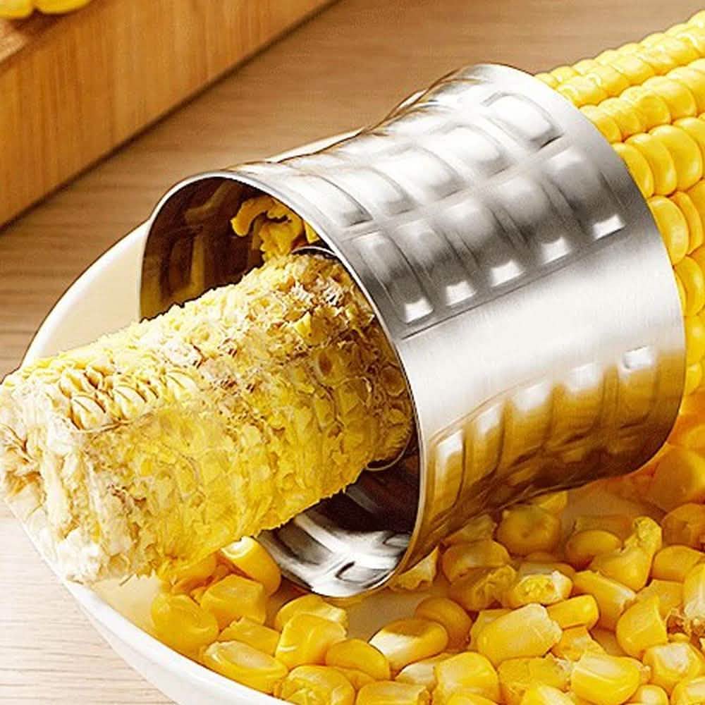 Quick Corn Cob Stainless Steel Cutter And Peeling Ring Kitchen Tools & Gadgets - Tophatter Daily Deals