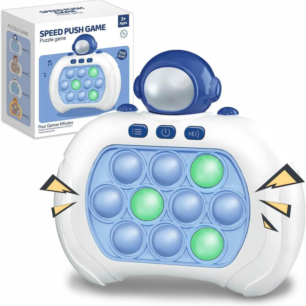 Quick Push Pop Game-it Fidget Toys Pro for Kids and Adults Blue Astronaut Toys & Games - Tophatter Daily Deals