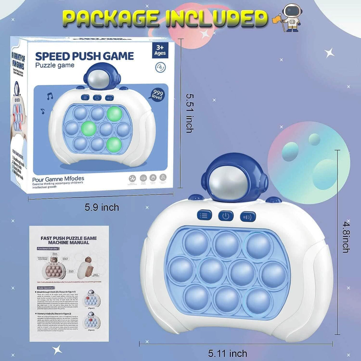 Quick Push Pop Game-it Fidget Toys Pro for Kids and Adults Toys & Games - Tophatter Daily Deals