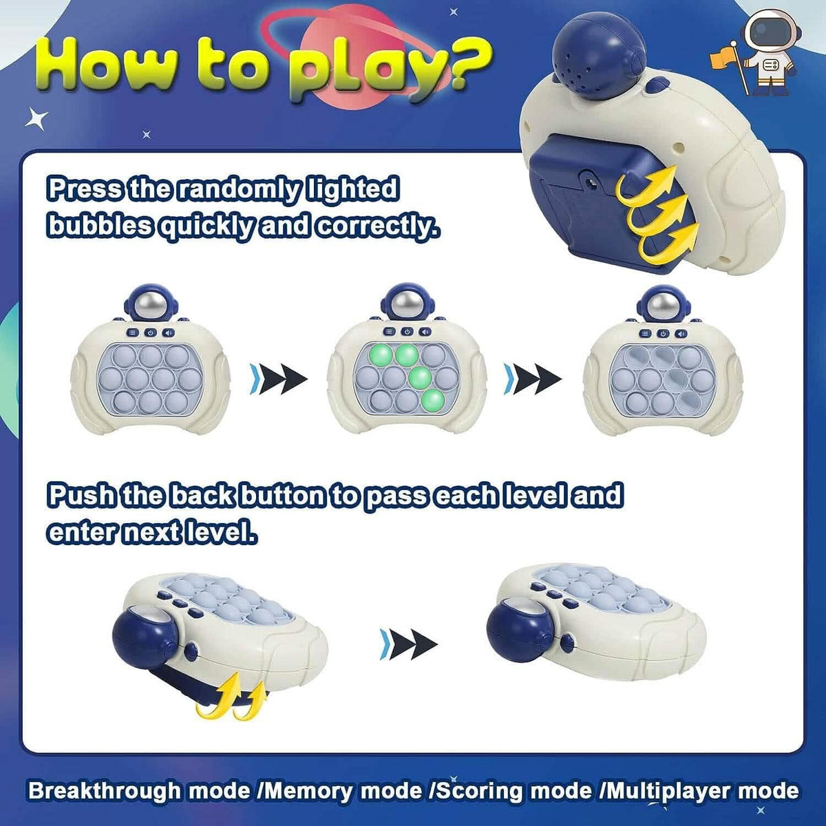 Quick Push Pop Game-it Fidget Toys Pro for Kids and Adults Toys & Games - Tophatter Daily Deals