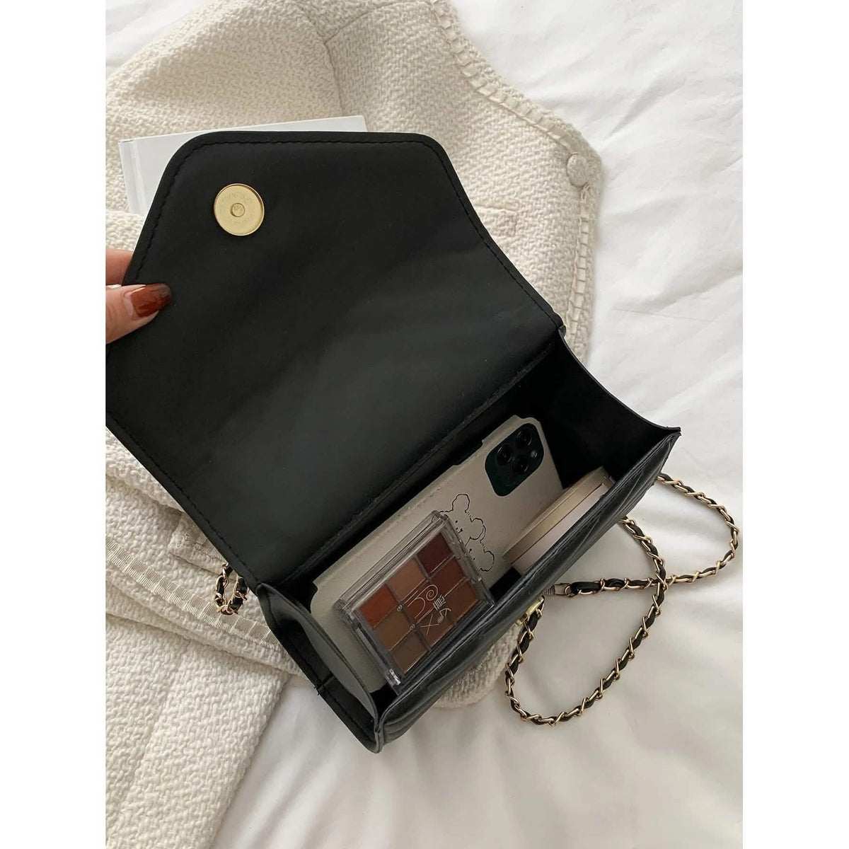 Quilted Pattern Flap Chain Square Bag Handbags & Wallets - Tophatter Daily Deals