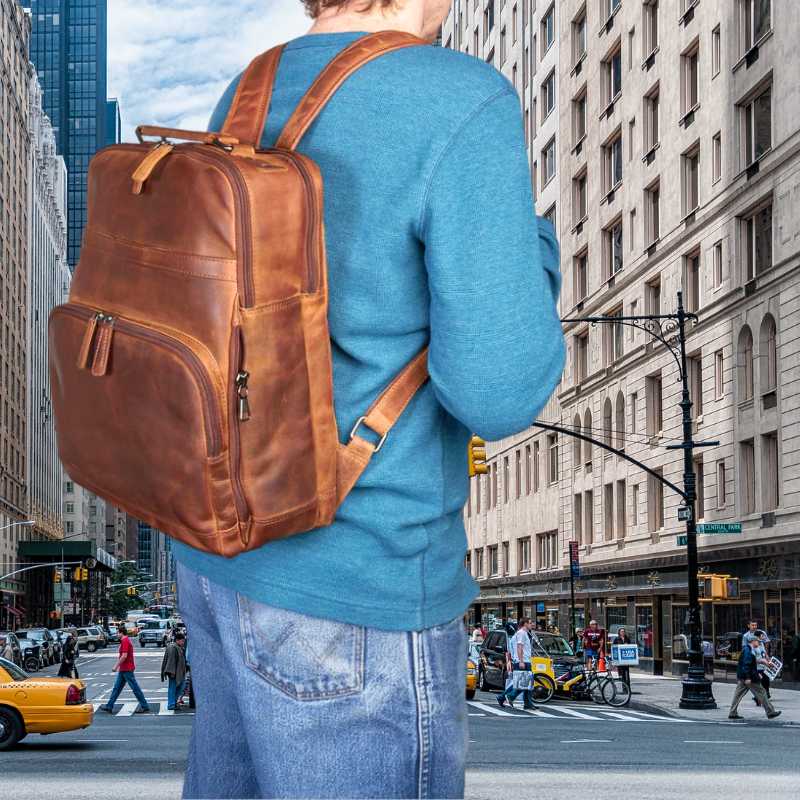 Quinn RFID Leather Concealed Carry Backpack Handgun Purses - Tophatter Daily Deals