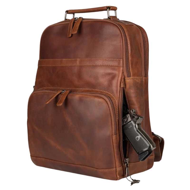 Quinn RFID Leather Concealed Carry Backpack Handgun Purses - Tophatter Daily Deals