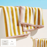 Oversized Striped Border Cabana Beach Towel - Santa Cruz Bath - Tophatter Daily Deals