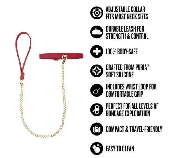 Temptasia Ardor – Adjustable Silicone Collar and Leash Set > Bondage Gear > Collars & Leashes - Tophatter Daily Deals