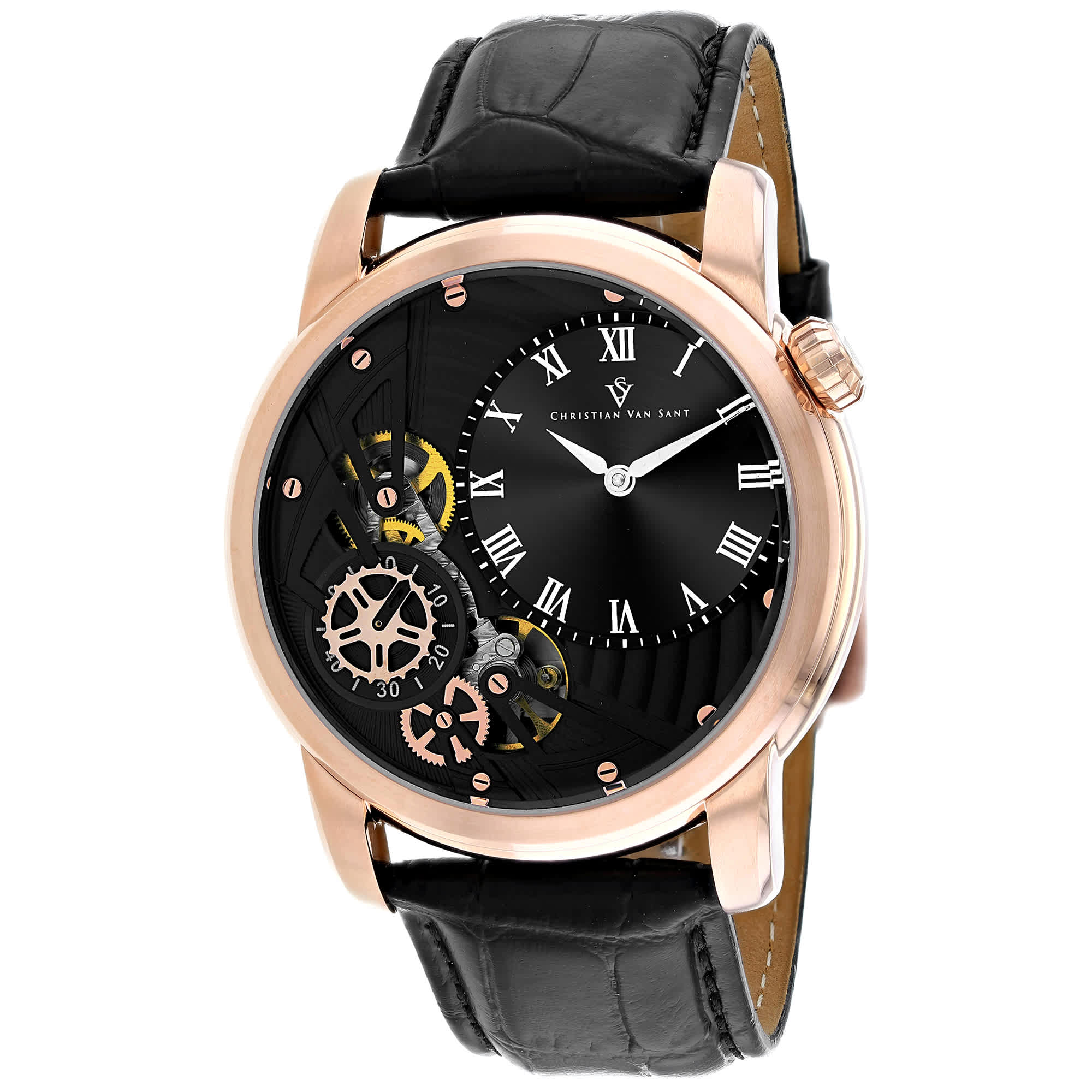Christian Van Sant Men's Sprocket Auto-Quartz // CV1547 Black Watches - Tophatter Daily Deals