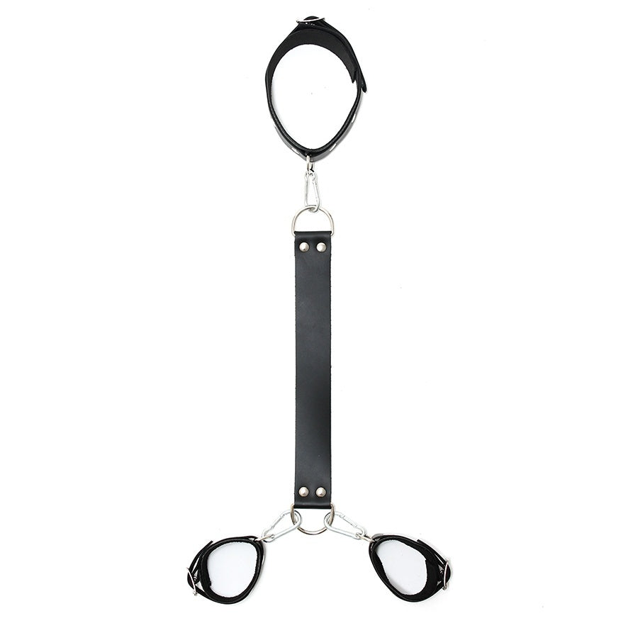 Rimba Leather Neck and Wrist Cuffs – Adjustable Leather Restraints > Bondage Gear > Restraints - Tophatter Daily Deals