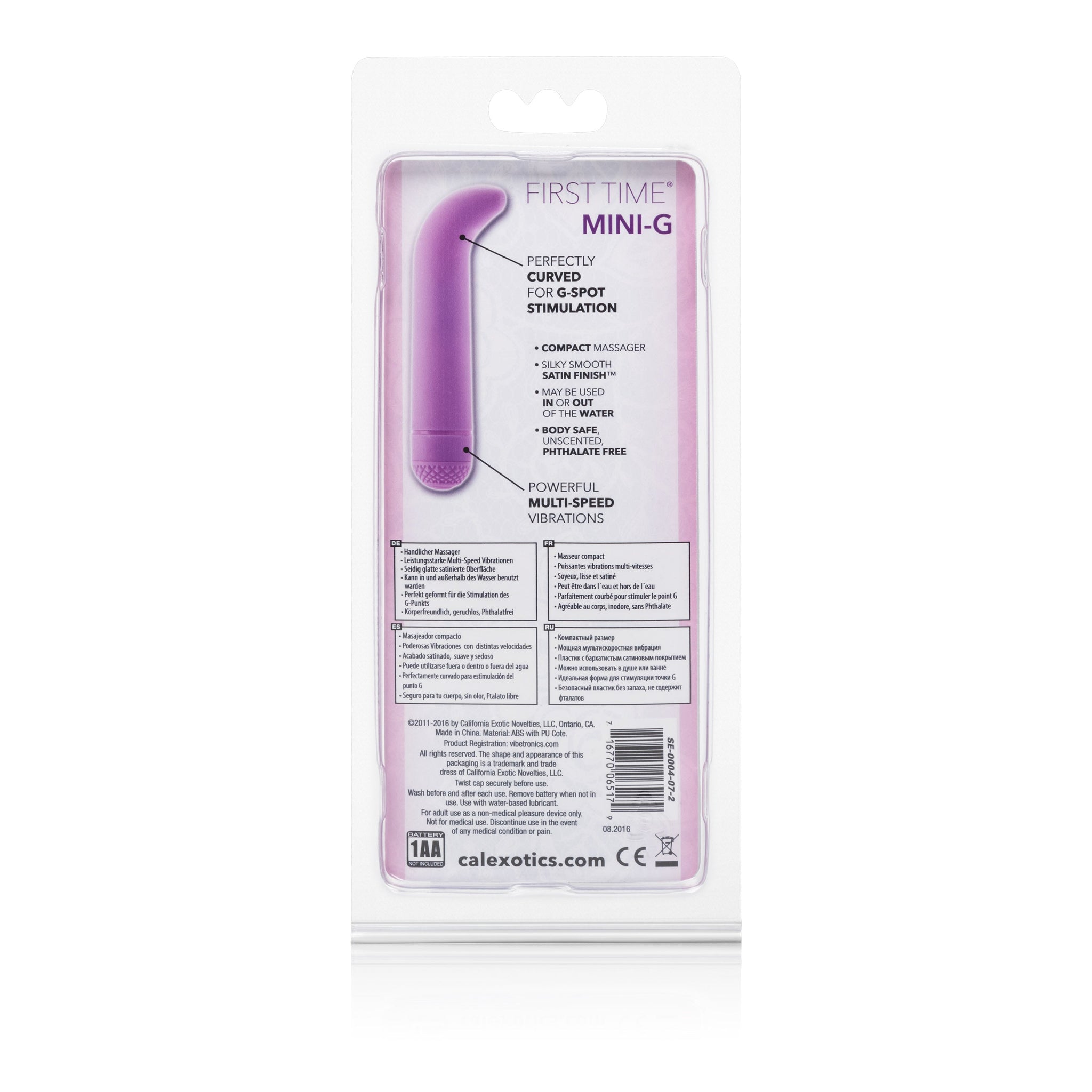 First Time Mini-G Purple 4.5 Inch Multi-Speed G-Spot Vibrator with Curved Tip and Waterproof Design > Sex Toys For Ladies > G-Spot Vibrators - Tophatter Daily Deals