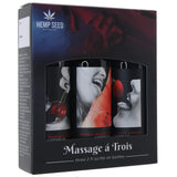Hemp Seed Edible Massage A Trois (3 Bottle Set) – Edible Massage Lotion Kit > Essentials > Massage Gift Set - Tophatter Daily Deals