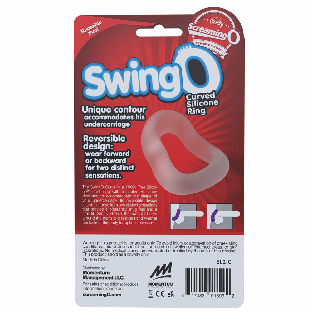 Screaming O Swingo Curve (Clear) – Stretchy True Silicone Cock Ring > Cock Ring > Single - Tophatter Daily Deals