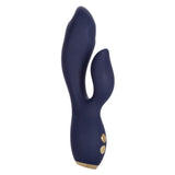 Chic Blossom Navy Blue Flexible Silicone Dual Motor Vibrator with Gold Accents, 10 Speeds, Waterproof and Rechargeable > Vibrators > Ladies > Rabbit - Tophatter Daily Deals