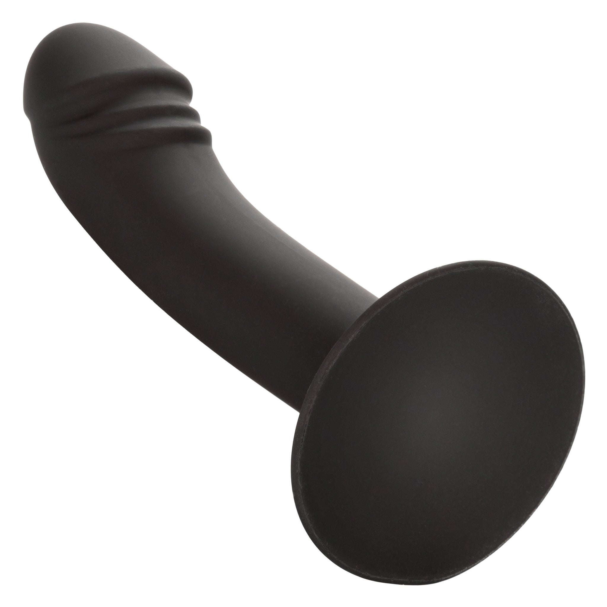 CalExotics Silicone Curved Anal Stud Black Smooth Silicone with Suction Cup Base 5 Inch > Anal Range > Butt Plugs - Tophatter Daily Deals
