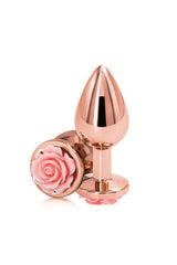 NS Novelties - Rear Assets - Aluminum Rose Butt Plug - Rose Gold/Pink - Medium - 3.5 Inch Sex Toy - Tophatter Daily Deals