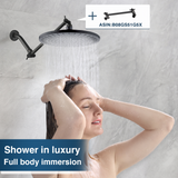 Bright Showers Waterfall Shower Head with Adjustable Angle and Anti-clogging Silicone Nozzles,9 inch Home Improvement - Tophatter Daily Deals
