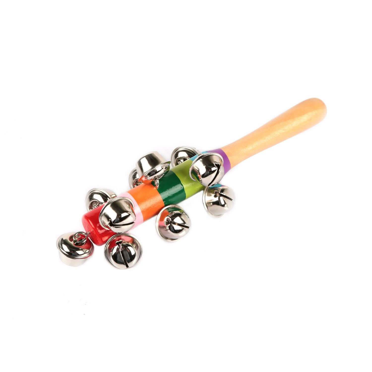 Rainbow Color Wooden Handbell Pram Rattle Baby Gear - Tophatter Daily Deals