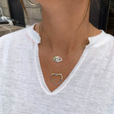 Rainbow CZ Eye Necklace Necklaces - Tophatter Daily Deals