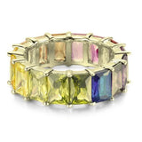 Rainbow Emerald Eternity Band Rings - Tophatter Daily Deals