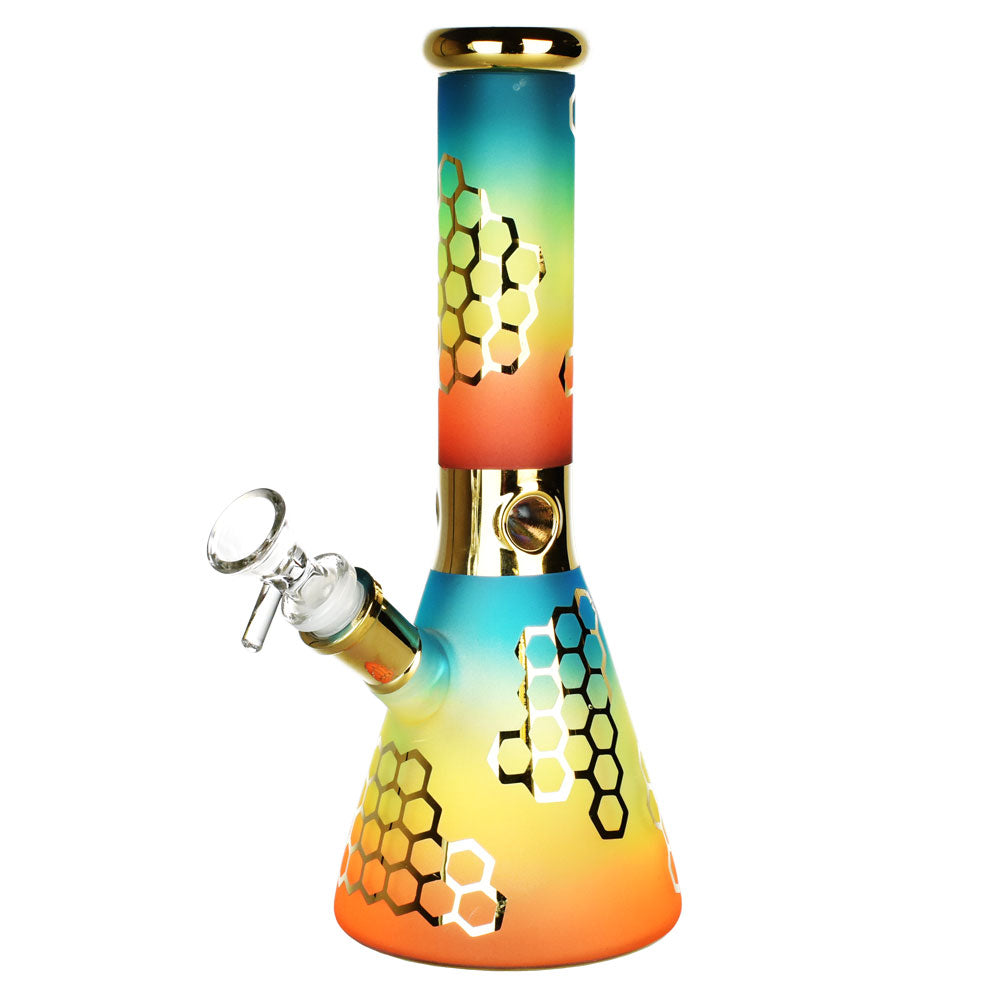 Rainbow Honeycomb Beaker Bong Bongs - Tophatter Daily Deals