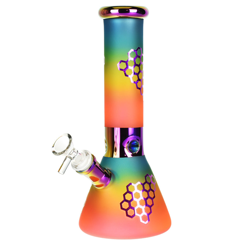 Rainbow Honeycomb Beaker Bong Bongs - Tophatter Daily Deals