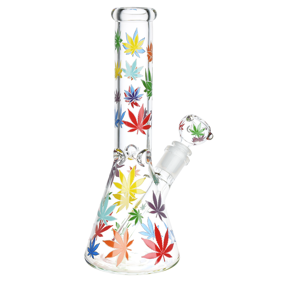 Rainbow Leaf Glow Beaker Bong Bongs - Tophatter Daily Deals