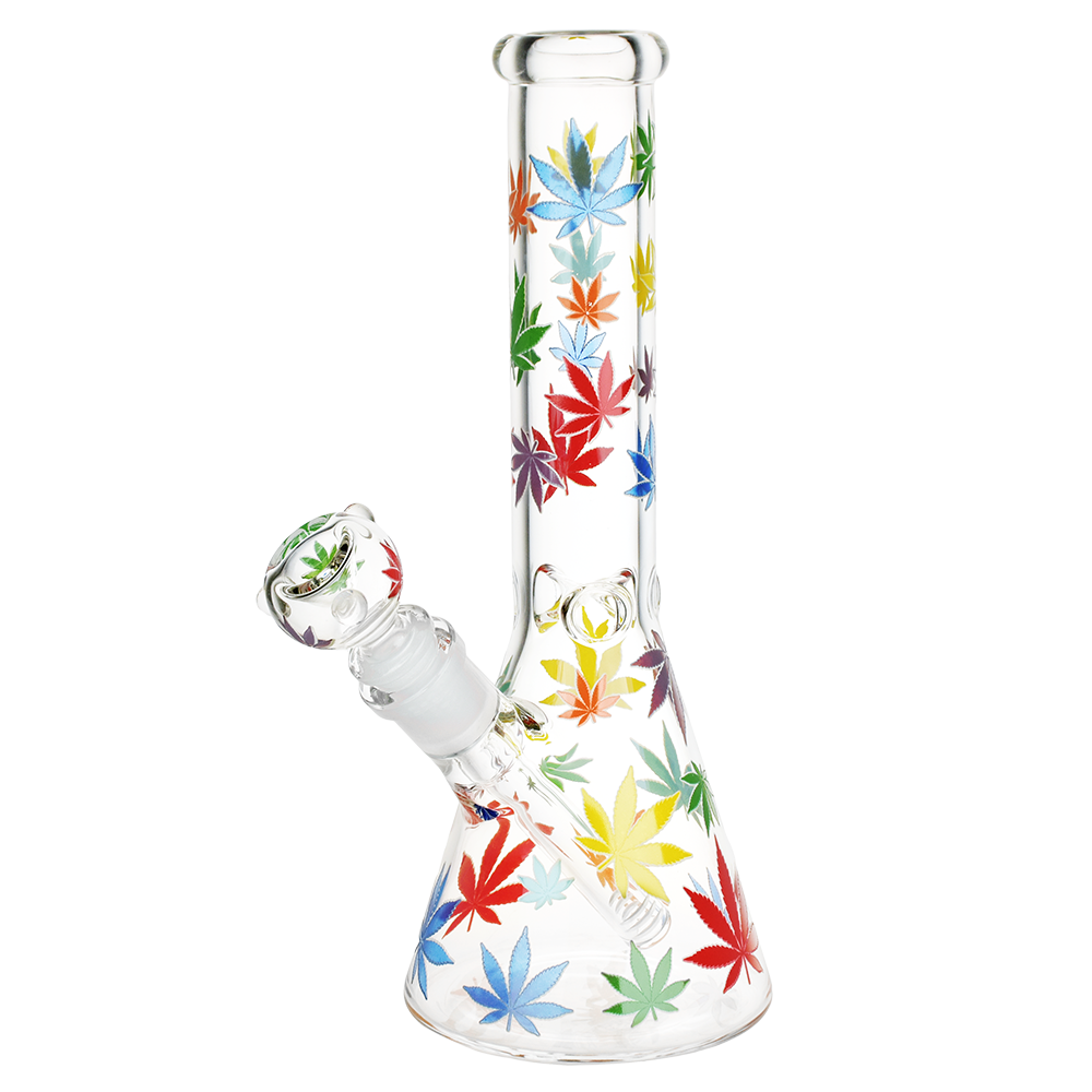Rainbow Leaf Glow Beaker Bong Bongs - Tophatter Daily Deals