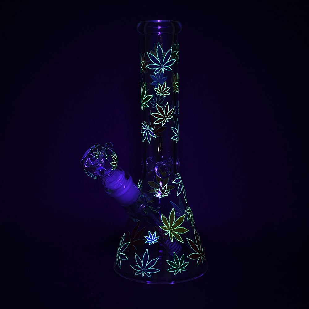 Rainbow Leaf Glow Beaker Bong Bongs - Tophatter Daily Deals