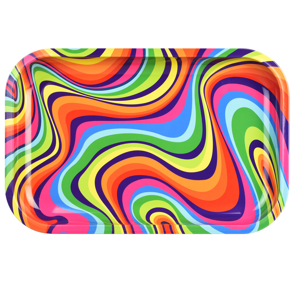Rainbow Ripple Metal Rolling Tray Rolling Trays - Tophatter Daily Deals