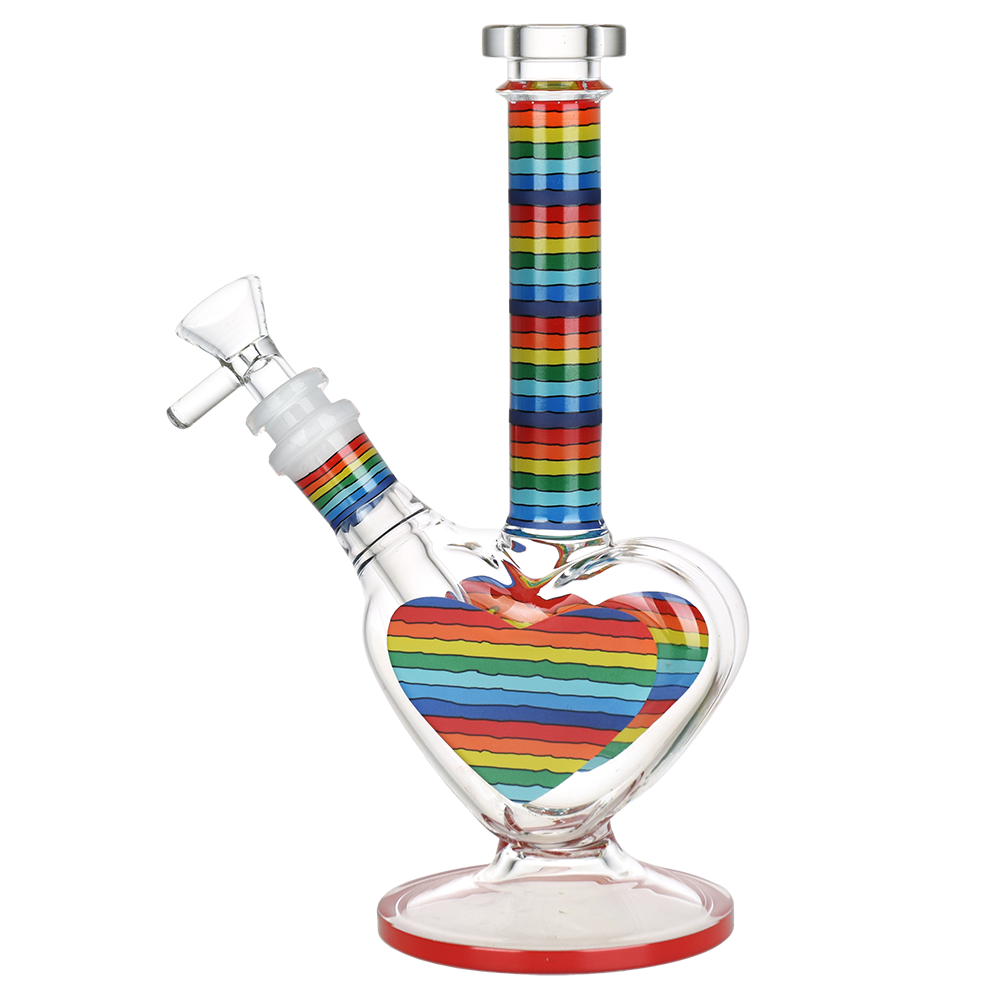 Rainbow Striped Heart Bong Bongs - Tophatter Daily Deals