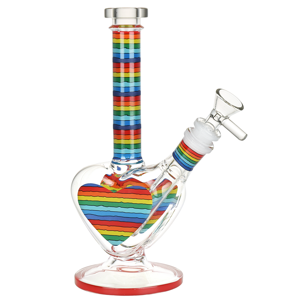Rainbow Striped Heart Bong Bongs - Tophatter Daily Deals