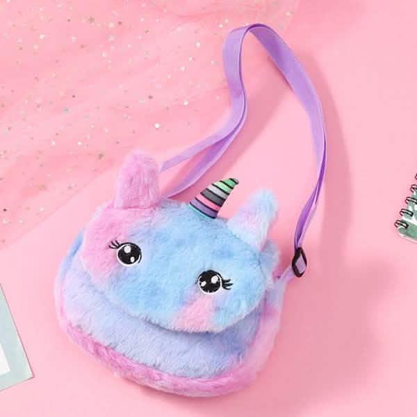 Rainbow Unicorn Plush Shoulder Bag Light Purple Handbags & Wallets - Tophatter Daily Deals