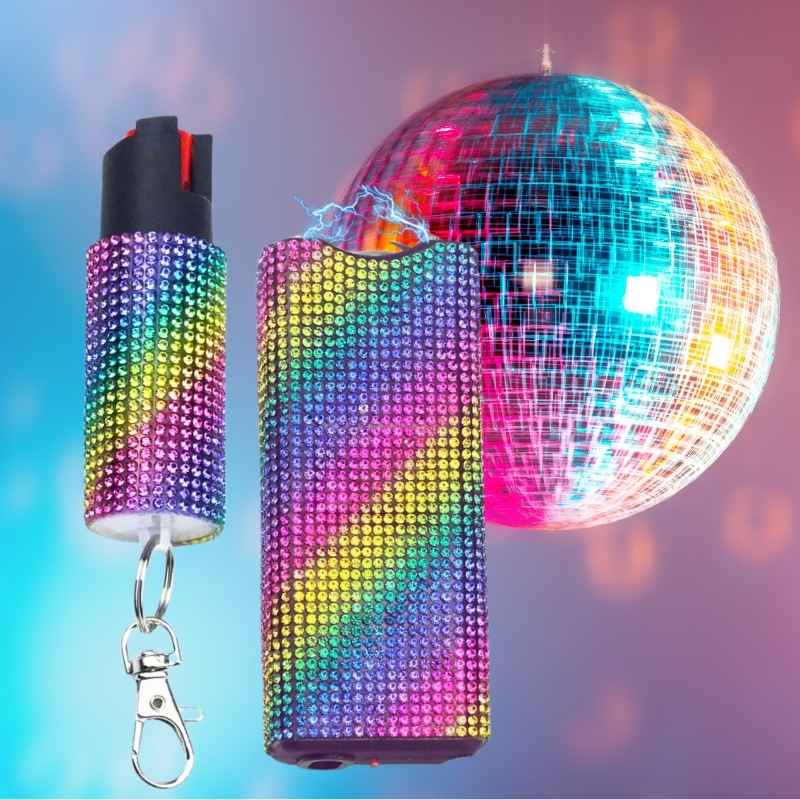Rhinestone Mini Stun Gun and Pepper Spray Keychain Kit Package Deals - Tophatter Daily Deals