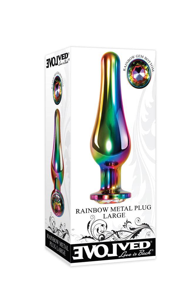 Evolved - Rainbow Metal Butt Plug - Large Sex Toy - Tophatter Daily Deals