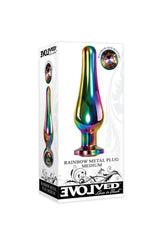 Evolved - Rainbow Metal Butt Plug - Medium Sex Toy - Tophatter Daily Deals