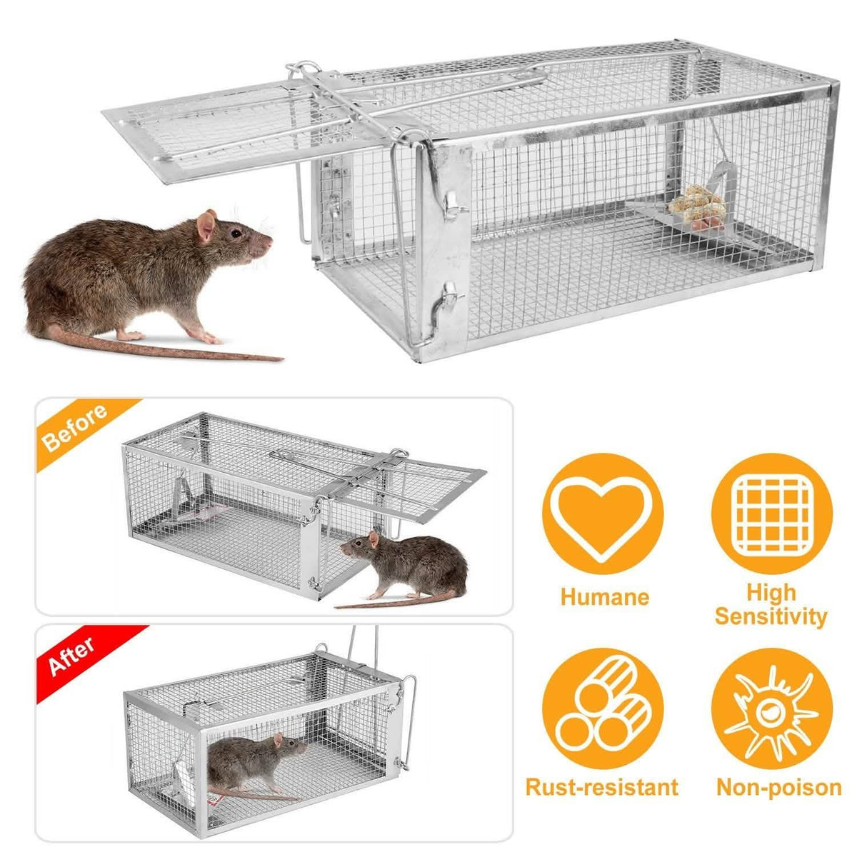 Rat Trap Cage Humane Live Rodent Pest Control - Tophatter Daily Deals