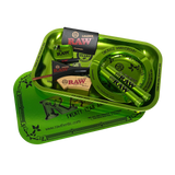 RAW 20th Anniversary Emerald Smoker's Kit Rolling Trays - Tophatter Daily Deals