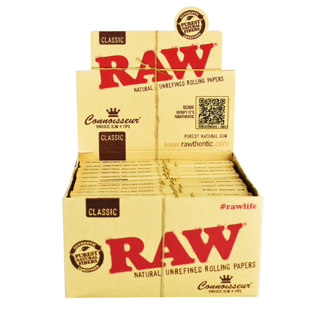 RAW Connoisseur Rolling Papers w/ Tips Rolling Papers - Tophatter Daily Deals