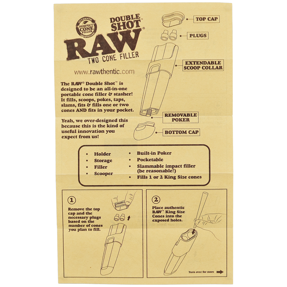 RAW Double Shot Two Cone Filler Cone Fillers - Tophatter Daily Deals