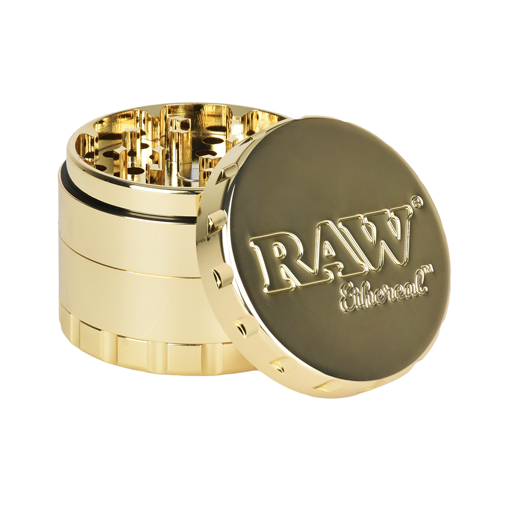 RAW Ethereal Gold-Plated Stainless Steel Grinder | 4pc | 2.25" Grinders - Tophatter Daily Deals