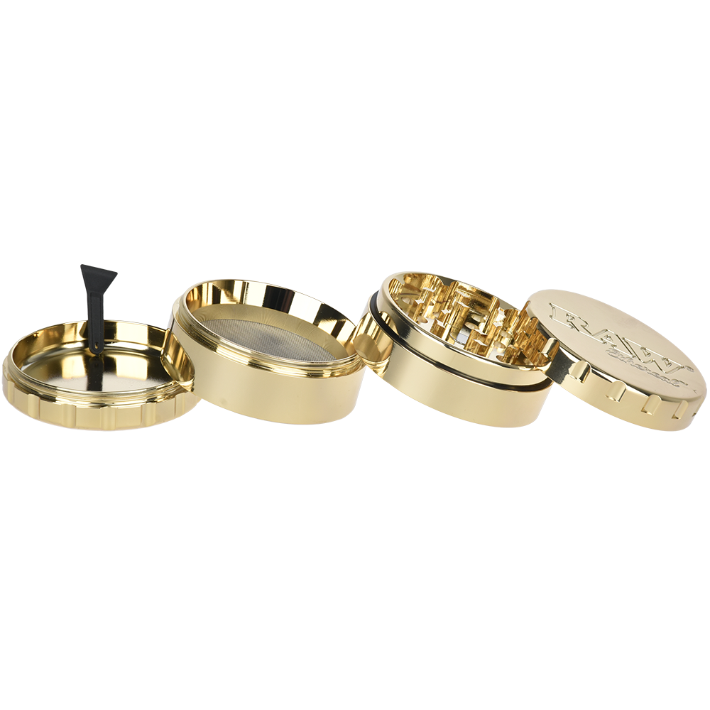 RAW Ethereal Gold-Plated Stainless Steel Grinder | 4pc | 2.25" Grinders - Tophatter Daily Deals