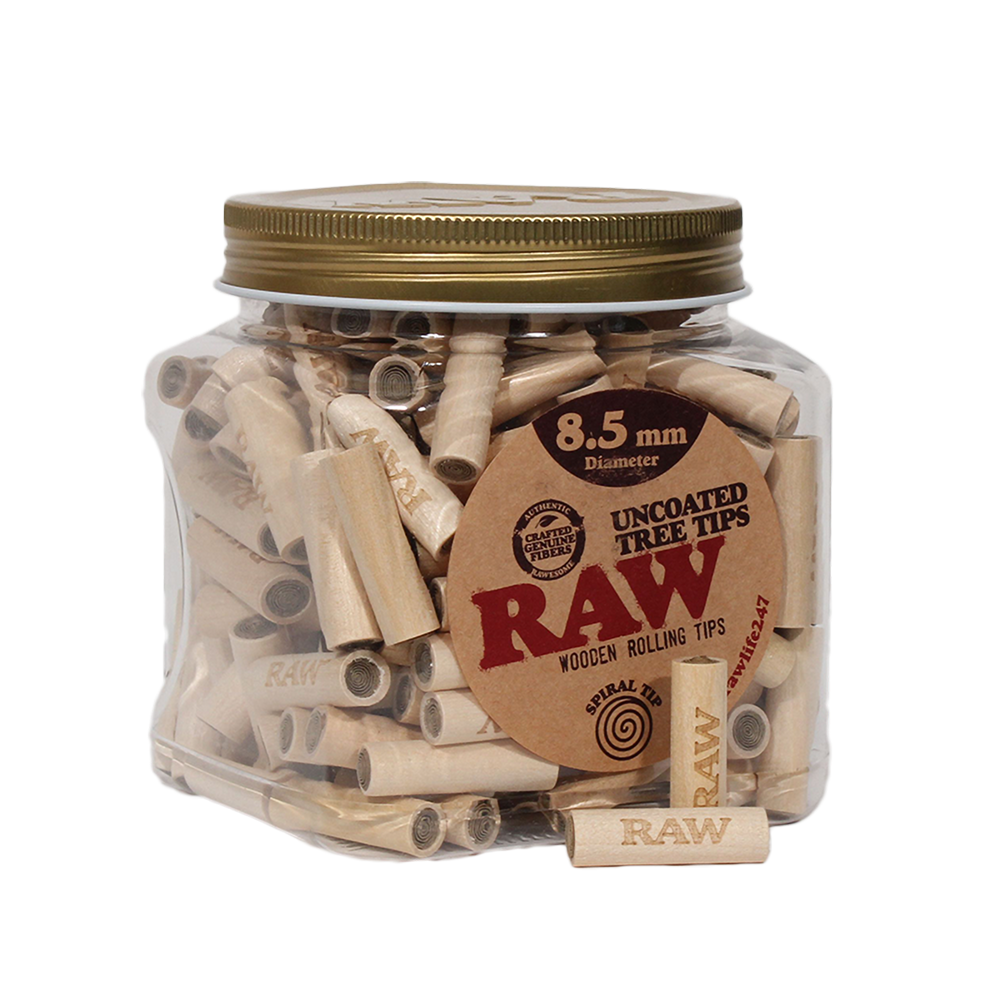 RAW Uncoated Tree Tips 8.5mm | 200pc Jar Rolling Tips - Tophatter Daily Deals