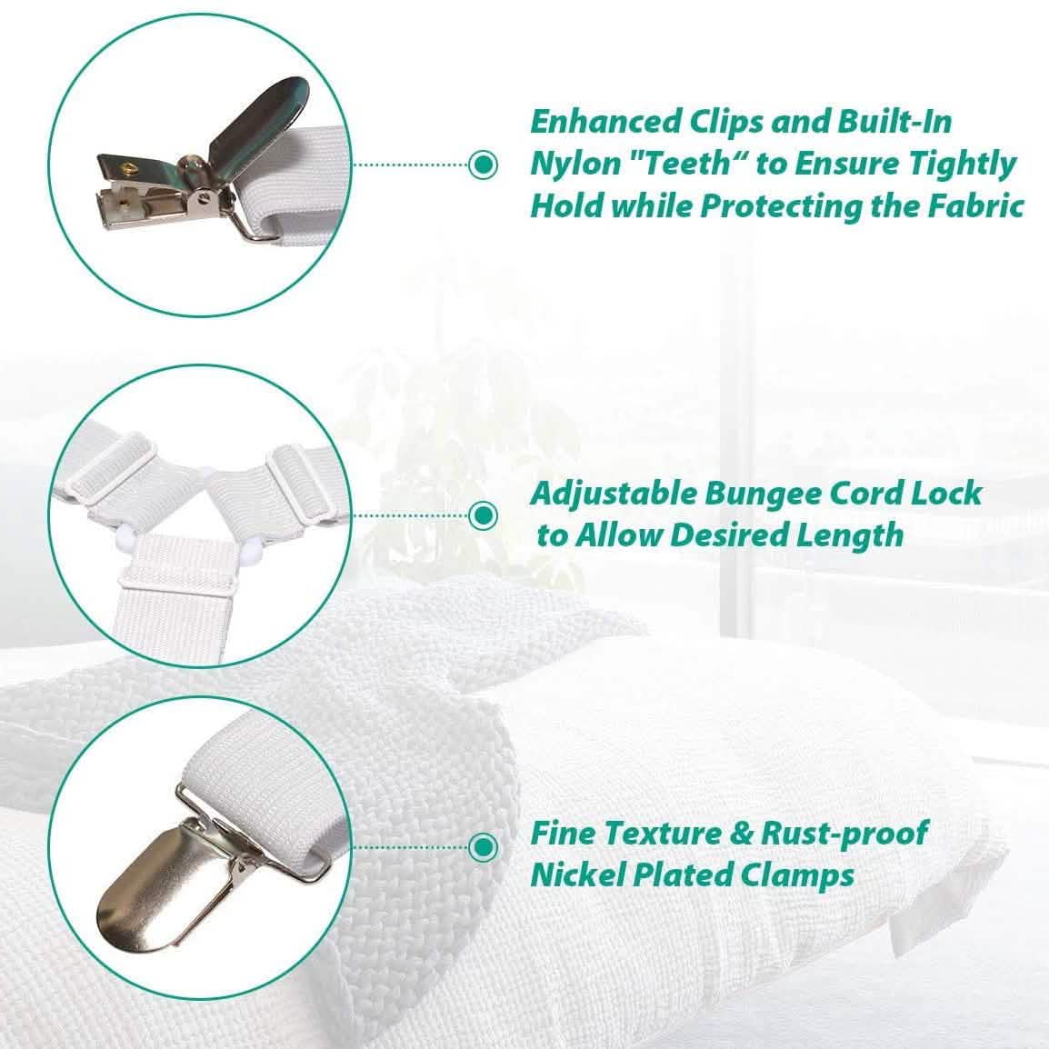 Raytour Non-Slip Bed Sheet Clip Bedding - Tophatter Daily Deals
