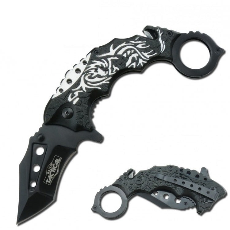 Dragon Karambit Rescue Folder Spring Assist Knife - TOPHATTER'S ARMORY DEALS Collectible Weapons - Tophatter Daily Deals