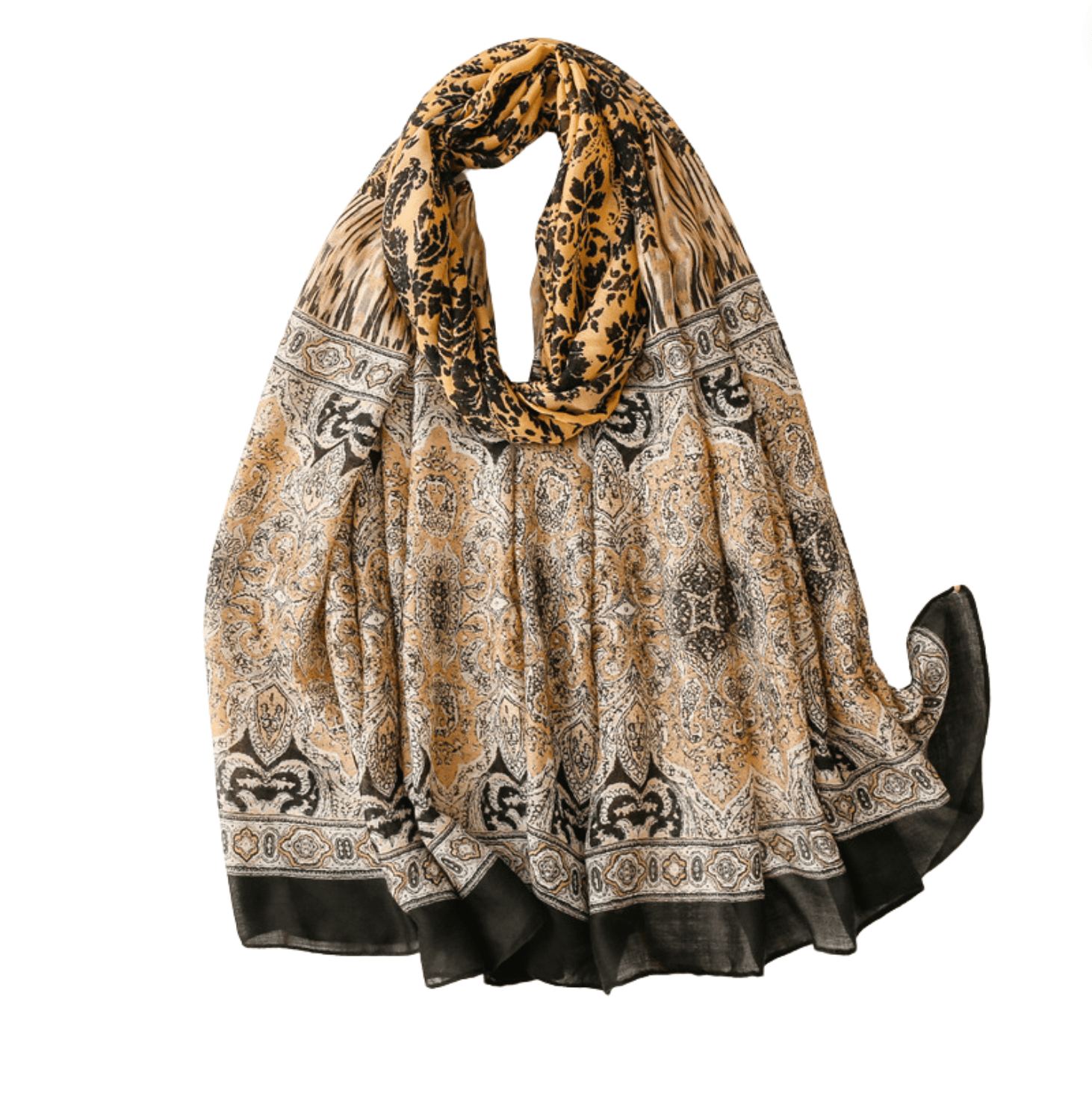 Brown and Black Damask Scarf Multi Scarves - Tophatter Daily Deals