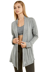 Women's Lightweight Open-Front Rayon Cardigan Gray Women's Tops - Tophatter Daily Deals