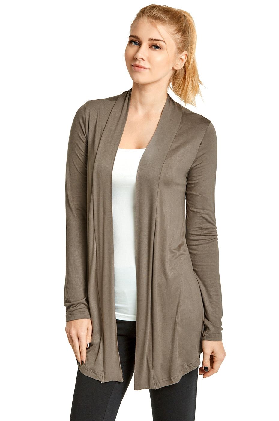 Women's Lightweight Open-Front Rayon Cardigan Women's Tops - Tophatter Daily Deals