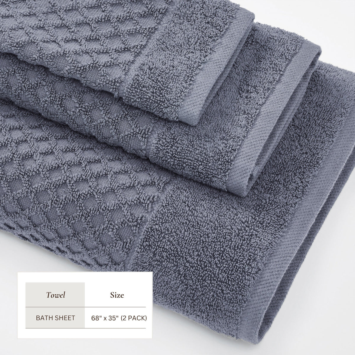 Cotton Diamond Waffle Weave Bath Towel Set - Grayson Collection Bath - Tophatter Daily Deals