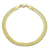 Real Gold Filled High Polish Finsh Magic/snake Chain Bracelet Flat Herringbone Bracelets - Tophatter Daily Deals