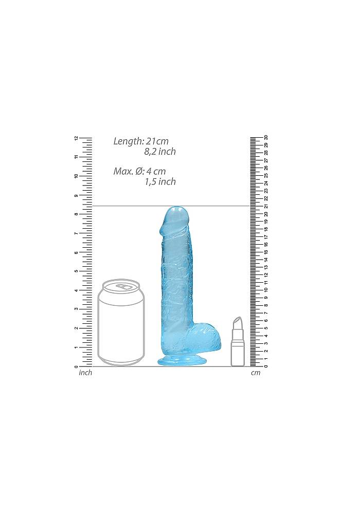 Shots Toys - RealRock - 8" Crystal Clear Dildo with Balls - Assorted Colors Sex Toy - Tophatter Daily Deals