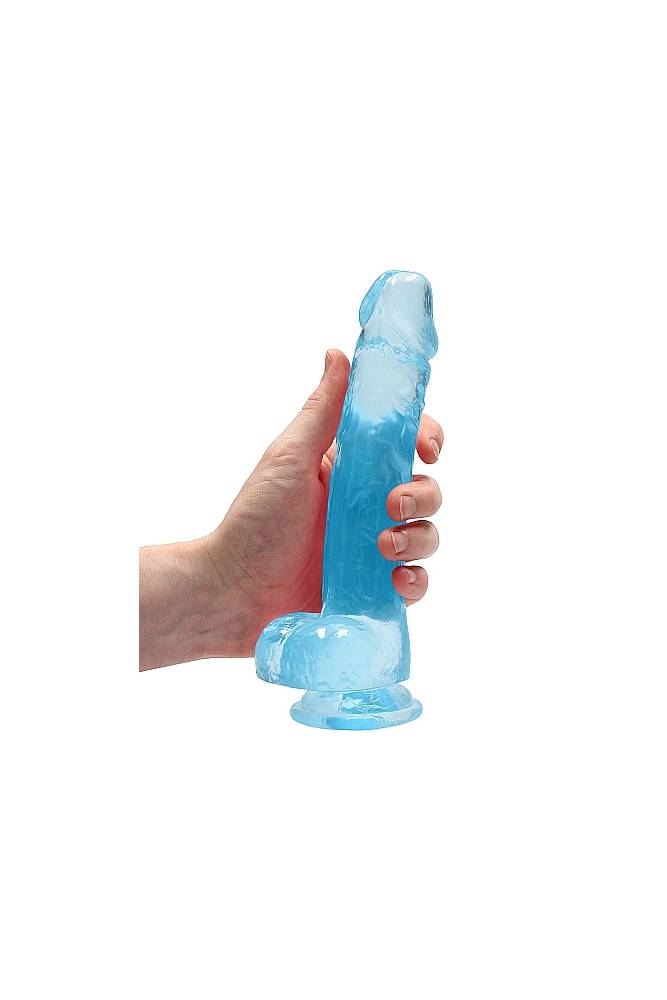 Shots Toys - RealRock - 8" Crystal Clear Dildo with Balls - Assorted Colors Sex Toy - Tophatter Daily Deals